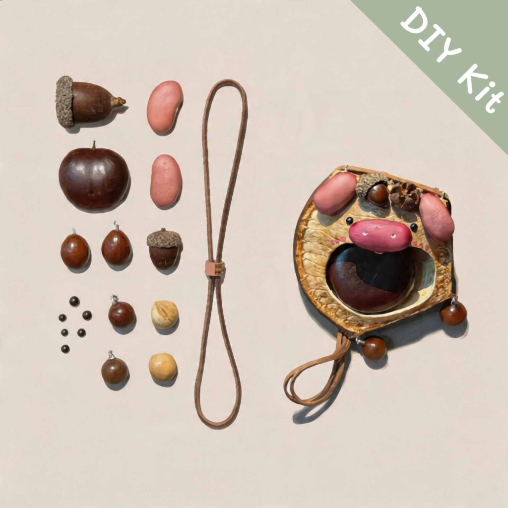 DIY kit for Open-Mouth Pod Doll – Acorn Piglet