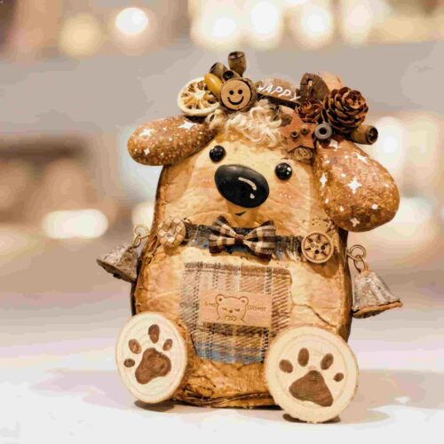 Handmade Woodland Puppy Decor