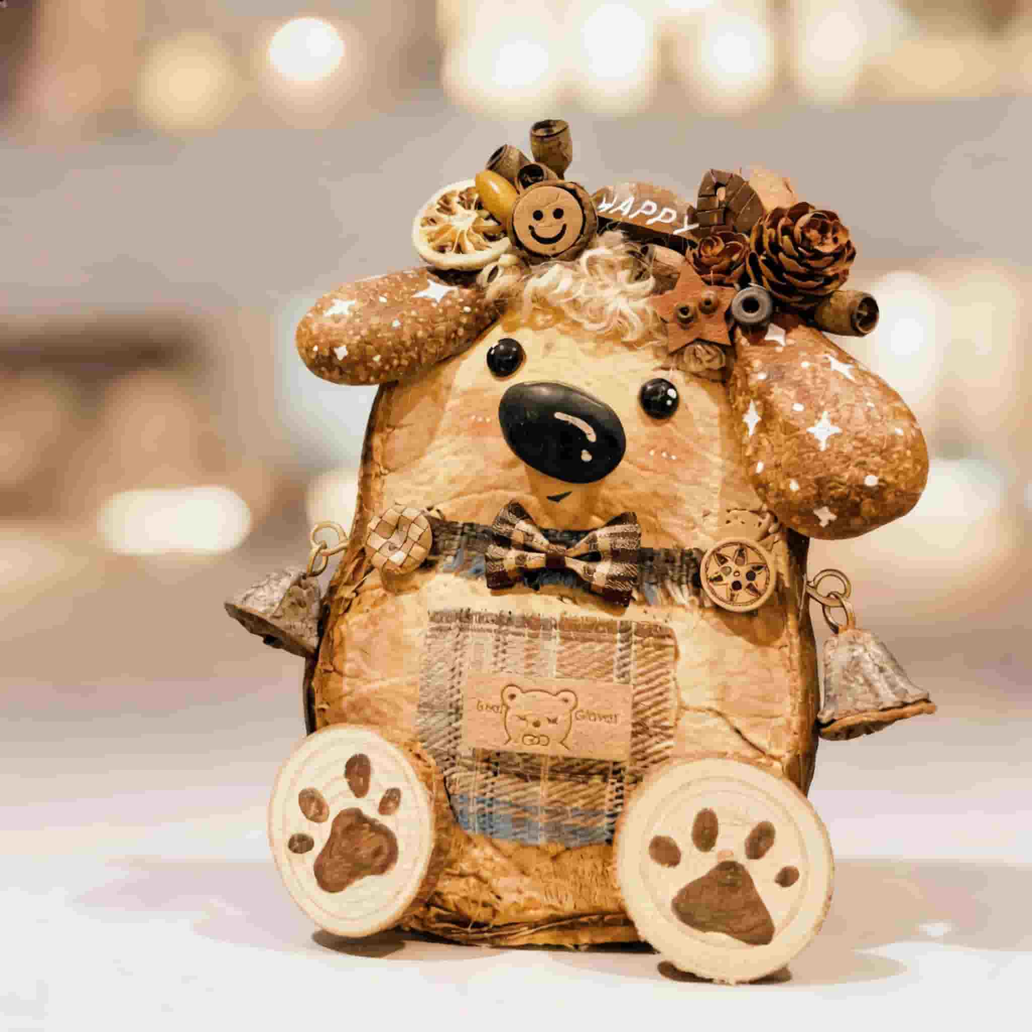 Handmade Woodland Puppy Decor
