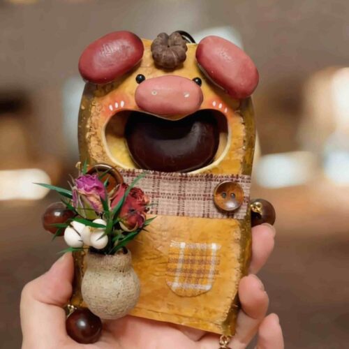 Double-Sided Pig Pod Doll – Bloom Vase Edition