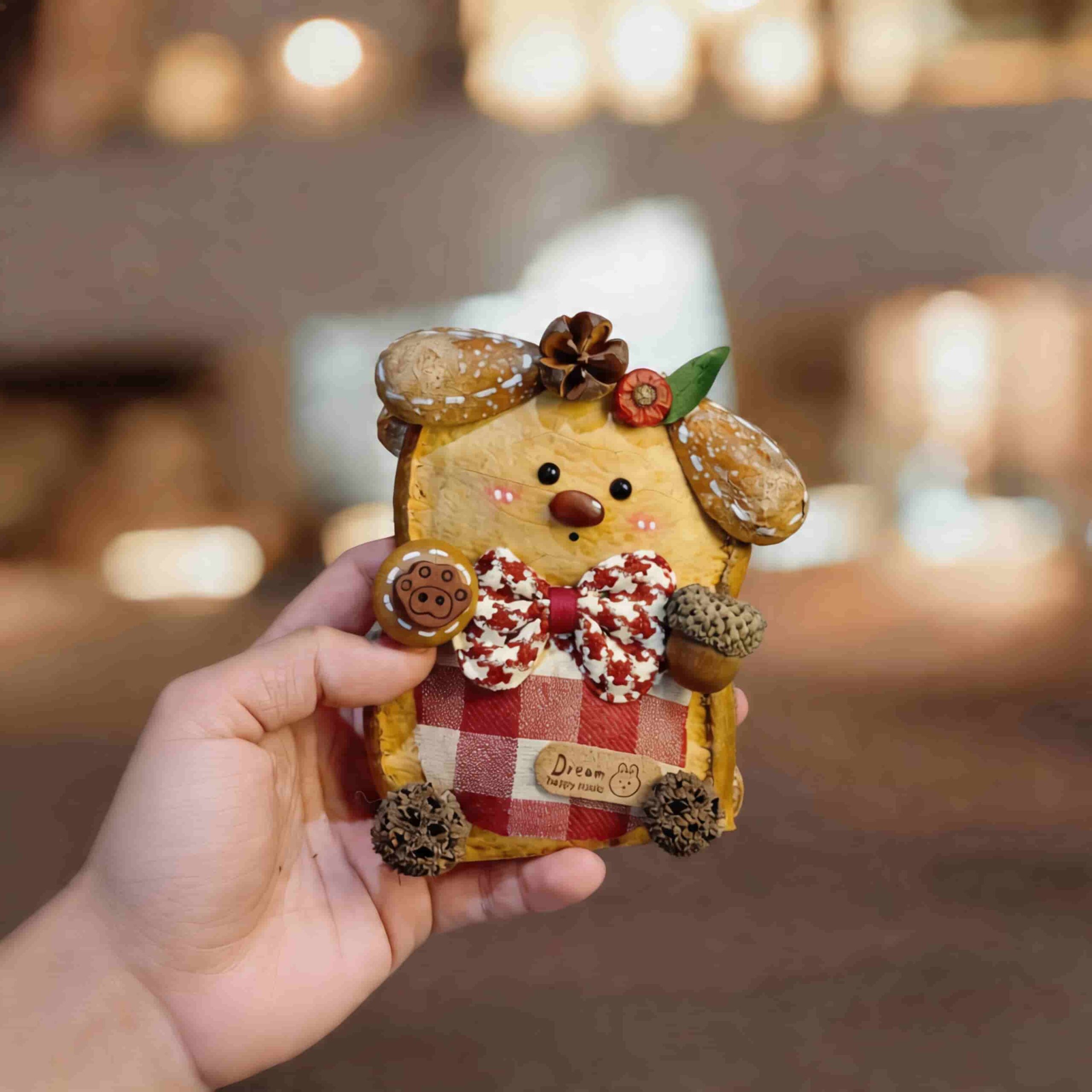 Pod Doll – Red Plaid Acorn Puppy