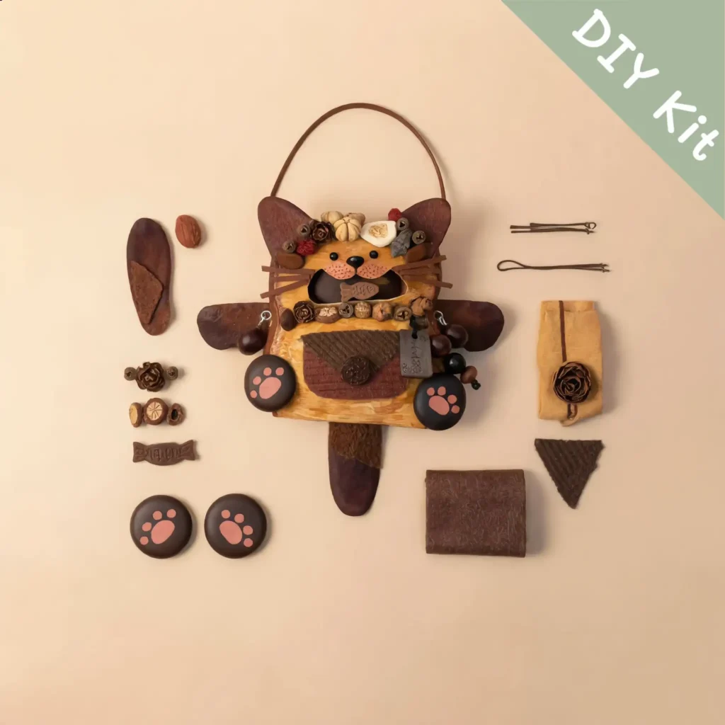 DIY Kit flat-lay – Poddolls craft materials