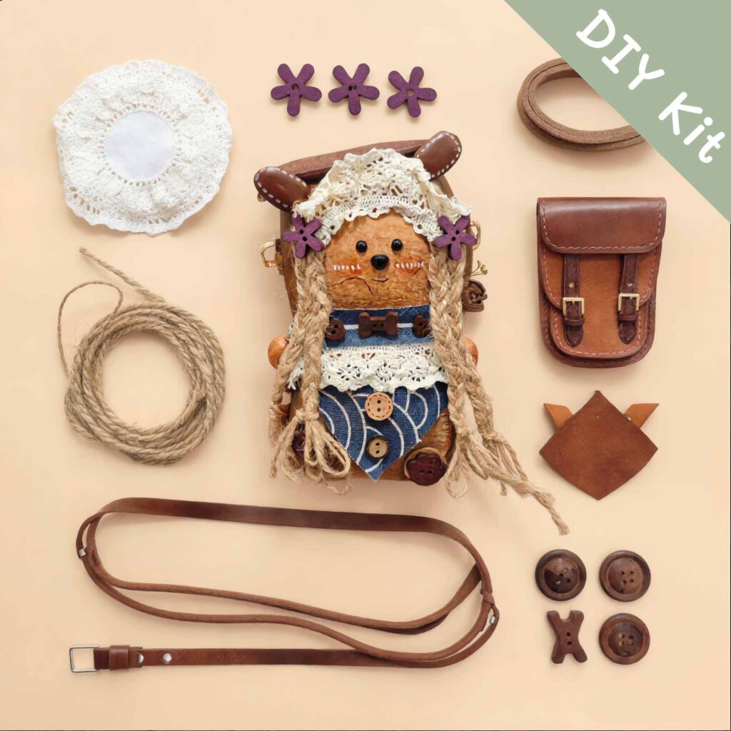 DIY Kit for Pod Doll Flowered Seed Pod Bear