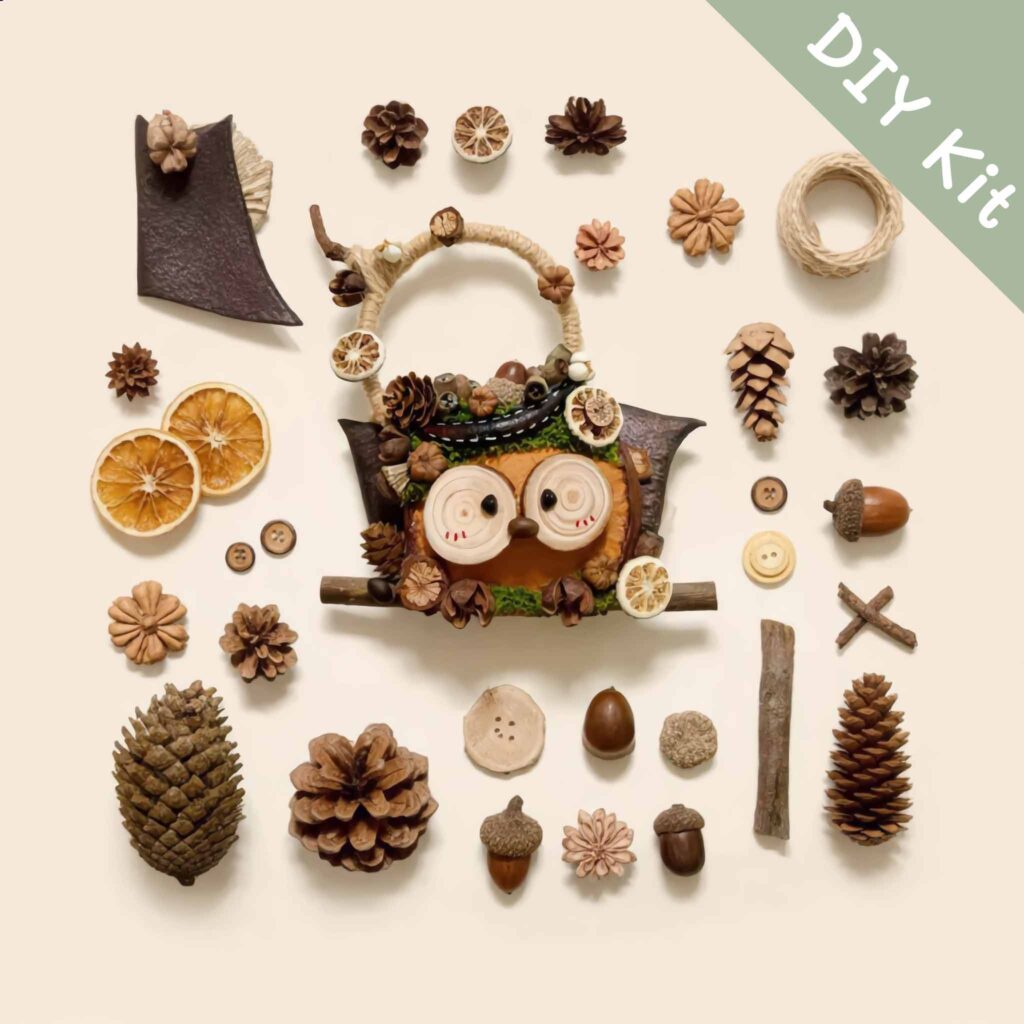 DIY Kit for Pod Doll – Seed Pod Face (Flat Lay)