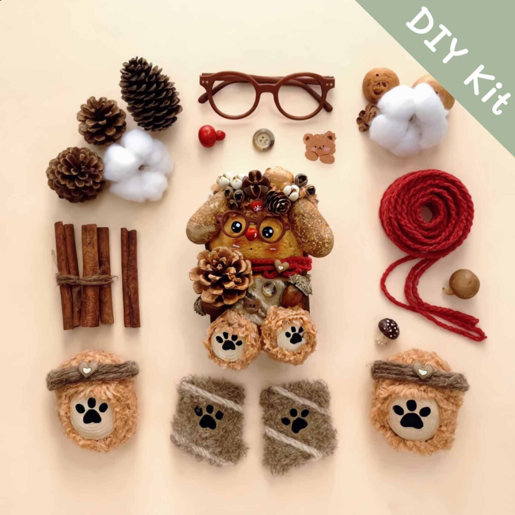 DIY Kit for Pod Doll – Bulldog with Round Glasses