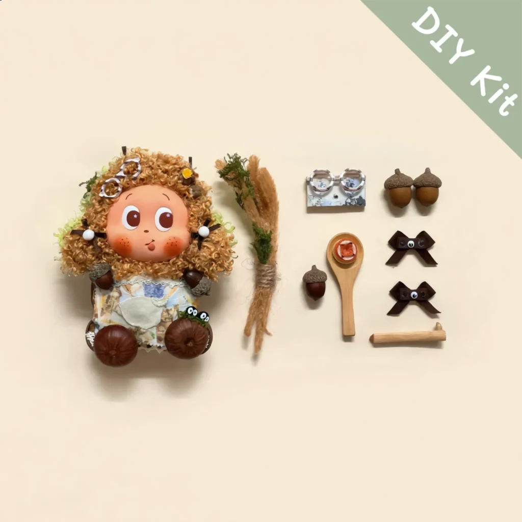 DIY Kit for Pod Doll with seed-pod materials laid out – Poddolls