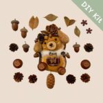 DIY Kit for Woodland Bear Pod Doll with seed pods and materials
