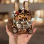 Open-Mouth Pod Doll – Bunny Ears finished doll close-up