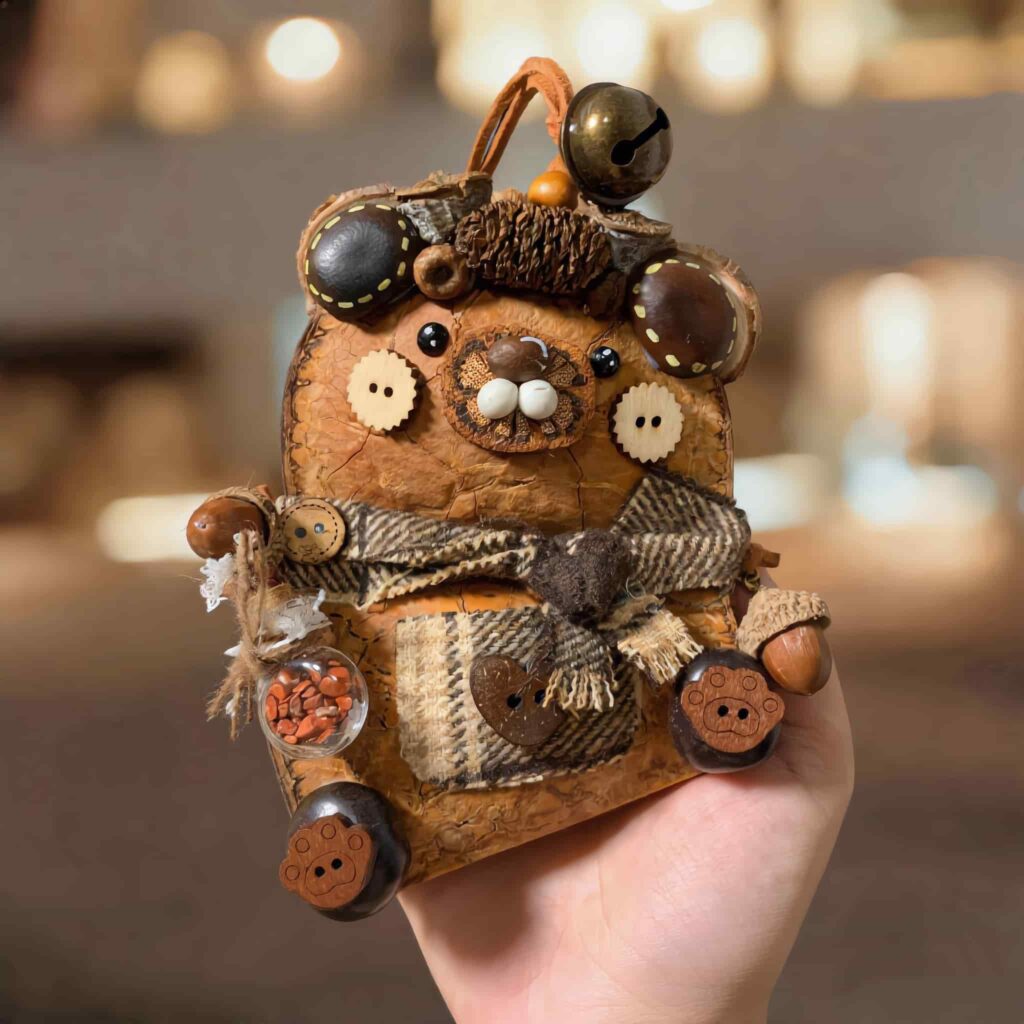 Open-Mouth Pod Doll – Bear finished display image by Poddolls