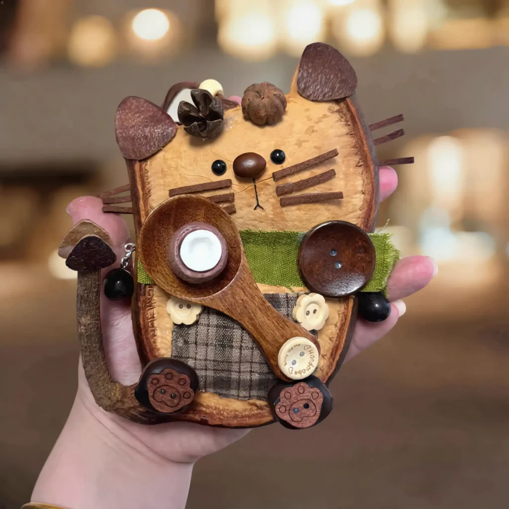 Pod Doll – Seed-Pod Bear, finished sculpture, main image