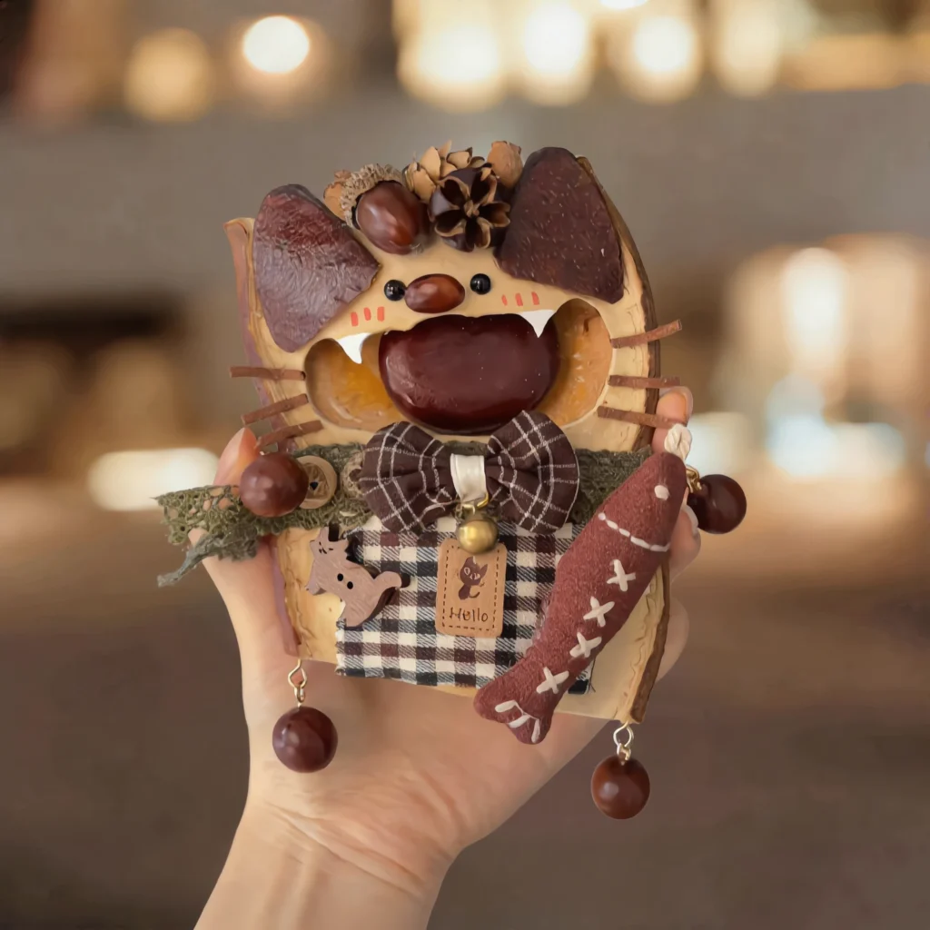 Open-Mouth Pod Doll – Forest Critter finished doll