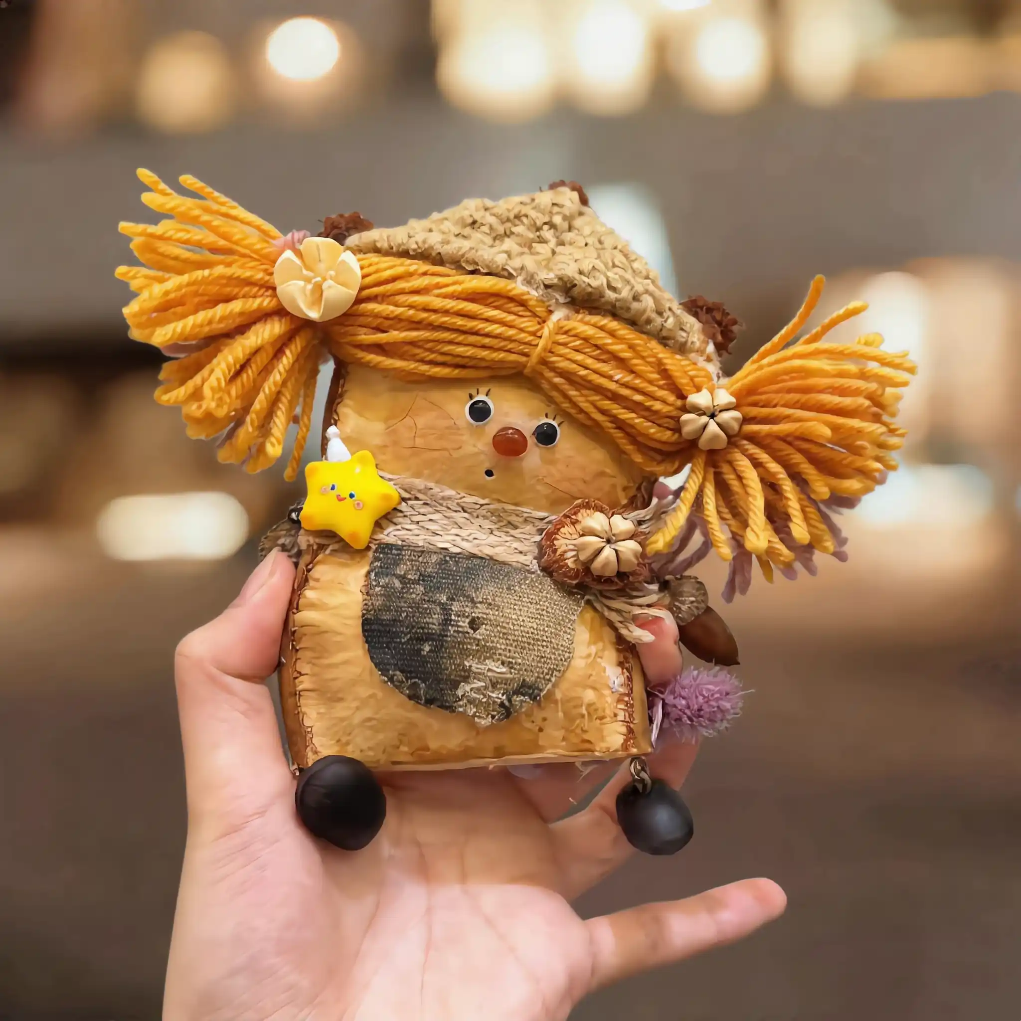 Pod Doll – Orange Yarn Hair