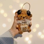 Pod Doll – Brown Bear finished doll with seed pod fur and black button eyes