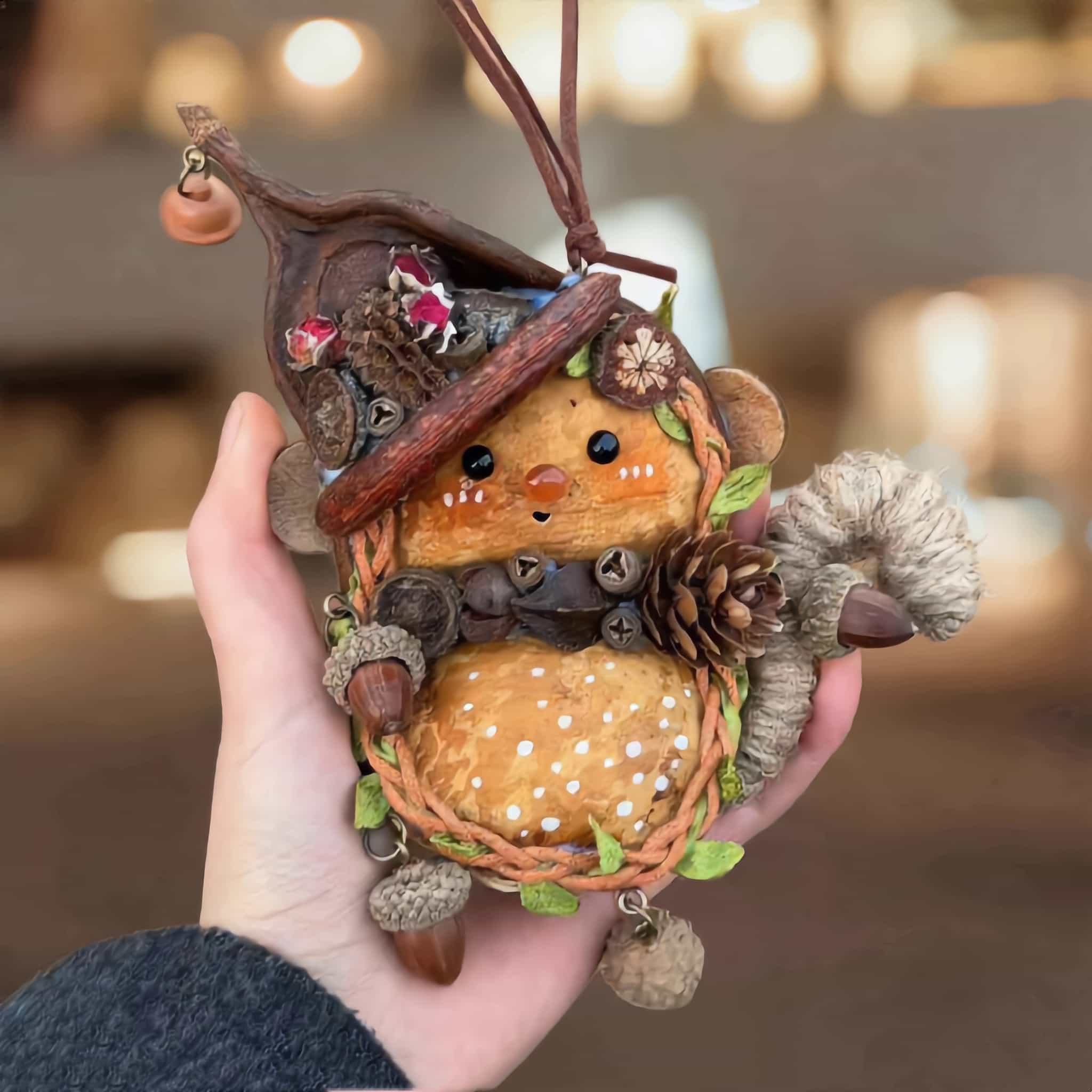 Pod Doll – Orange Polka-Dot Forest Critter
