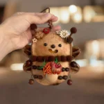 Finished Open-Mouth Pod Doll – Floral Bear by Poddolls