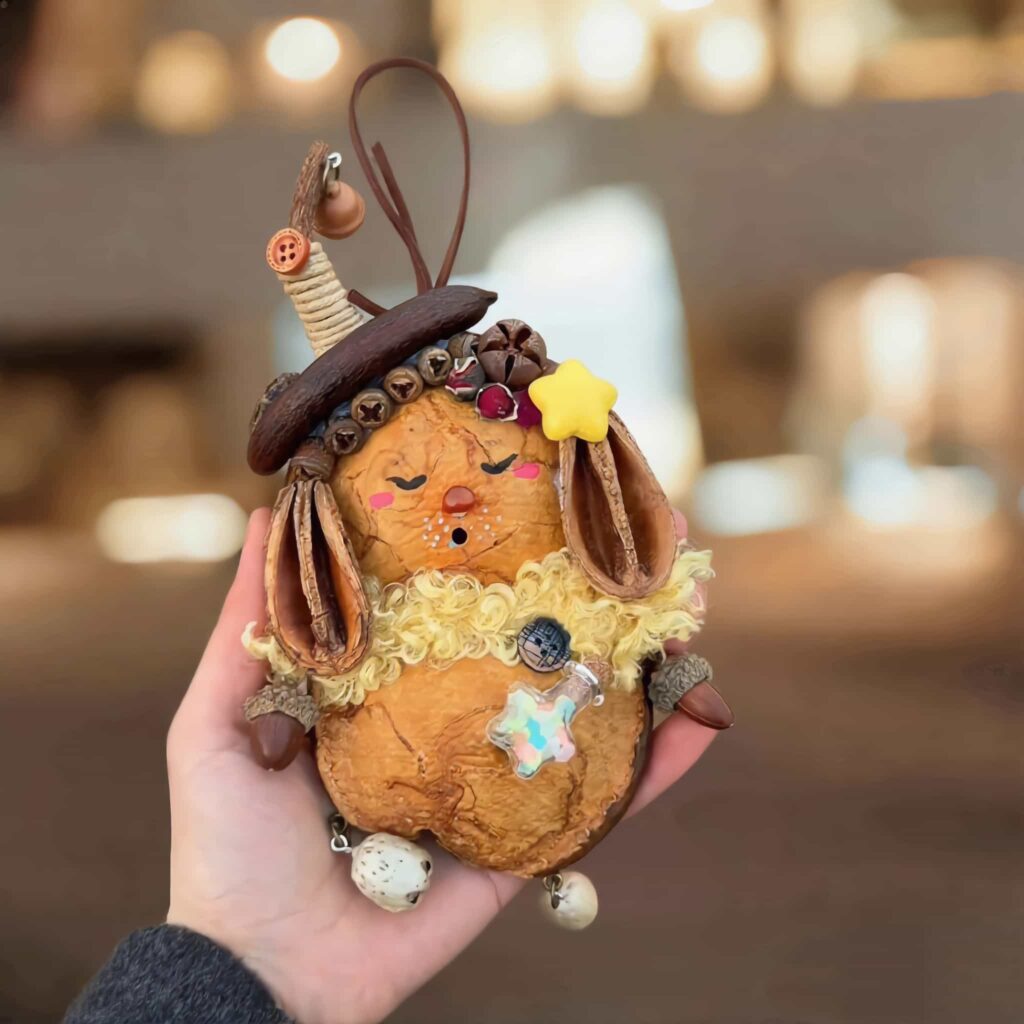 Finished Pod Doll – Orange Seed Pod