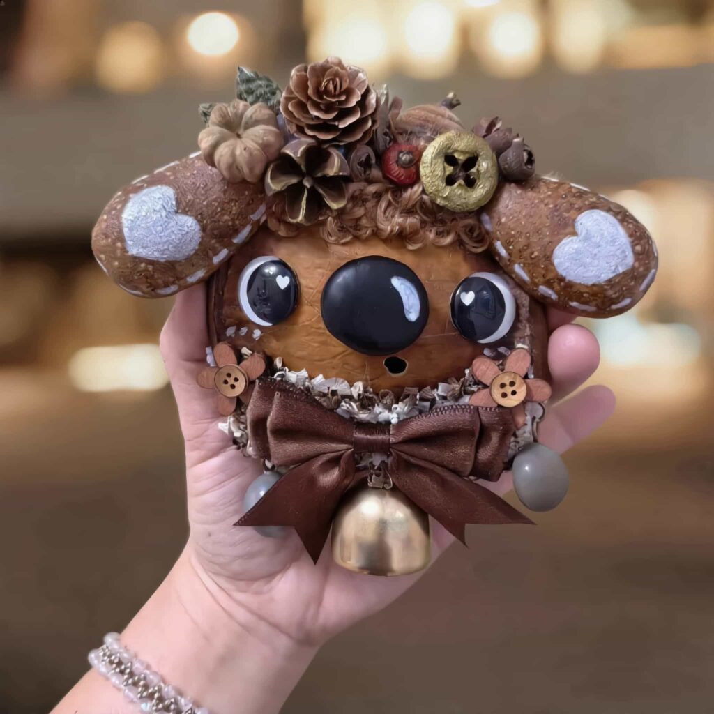 Finished Pod Doll with pinecone crown