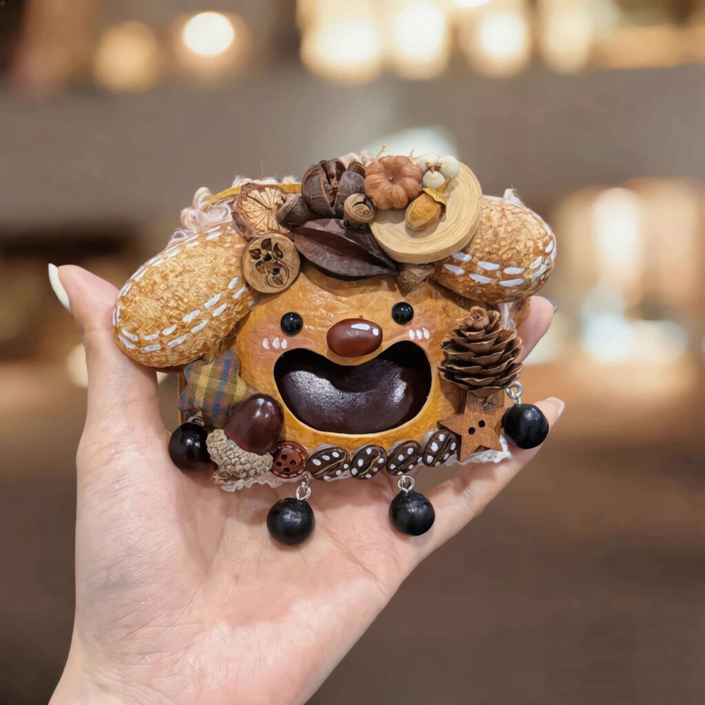 Open-Mouth Pod Doll – Brown Bear (finished doll image)