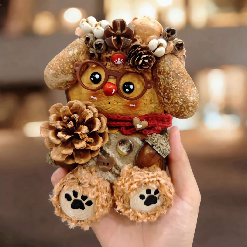 Finished Pod Doll – Bulldog with Round Glasses