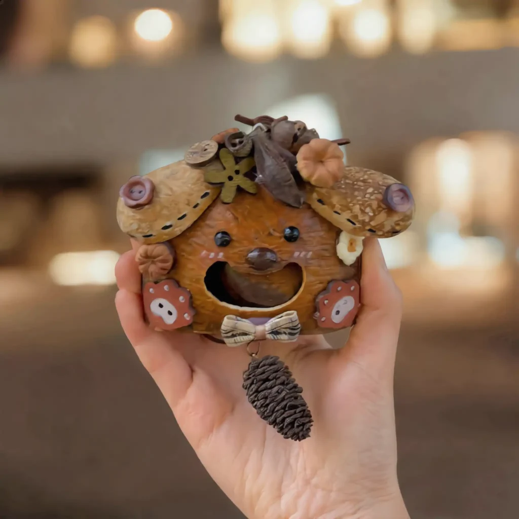 Pod Doll – Flower Crown (Finished Doll) with flower crown and button eyes