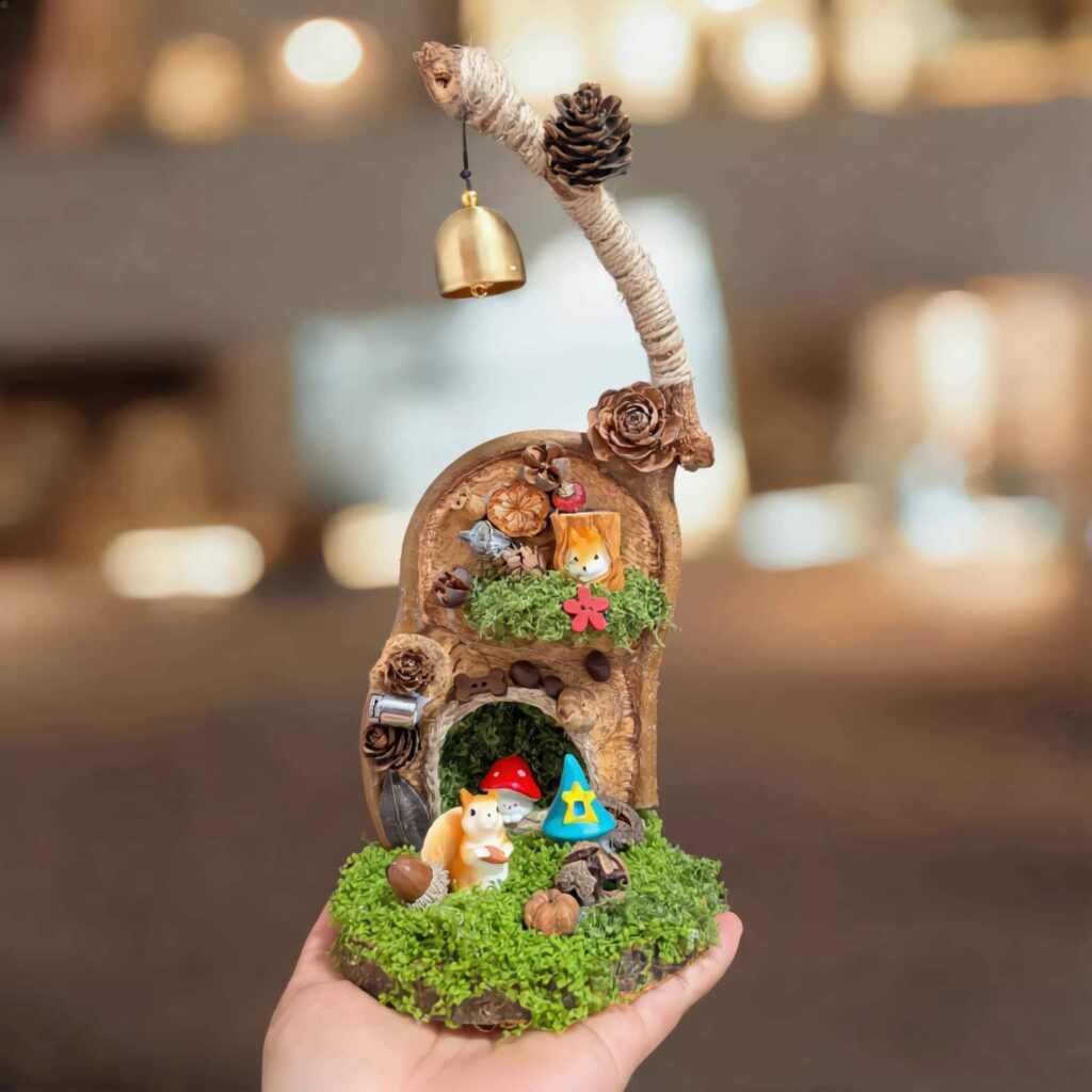 Finished Pod Doll – Rustic Woodland Scene by Poddolls