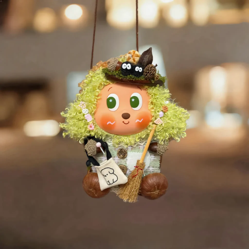 Finished Pod Doll – Green-Curly-Hair Orange-Face