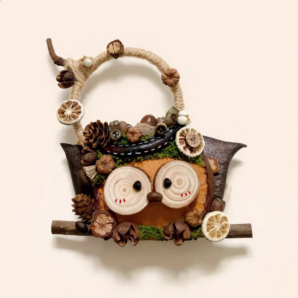 Detail view of Seed Pod Face Pod Doll