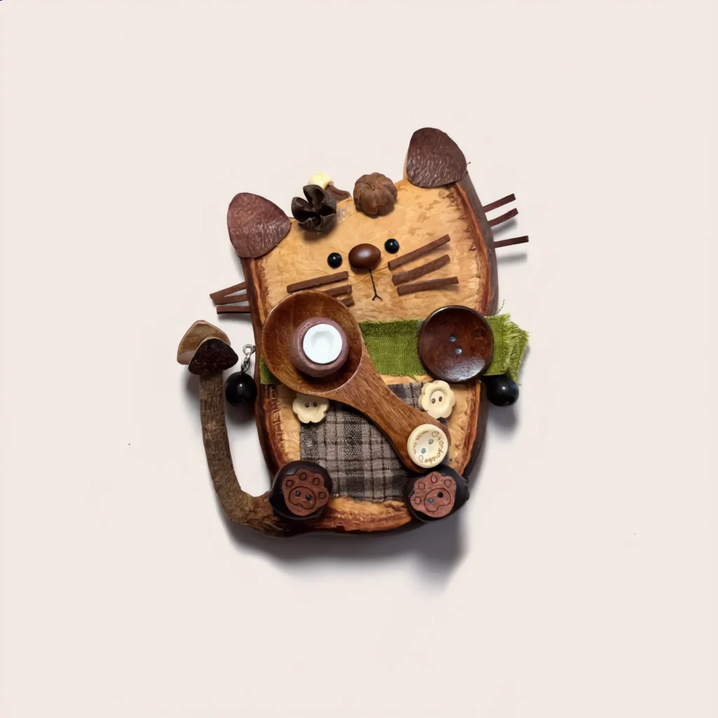 Detail view of Finished Seed-Pod Bear Pod Doll