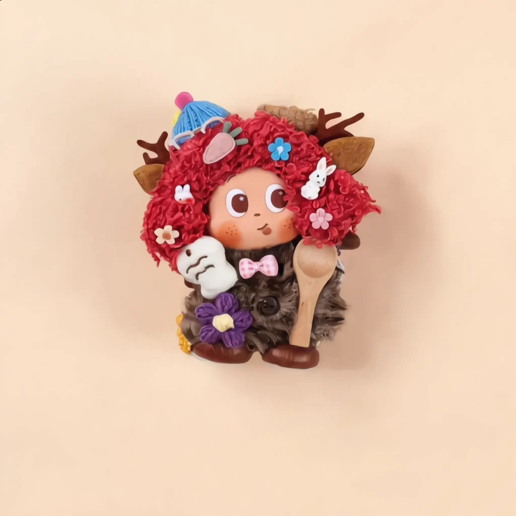 Poddolls Floral Deer Crown finished doll - detail image