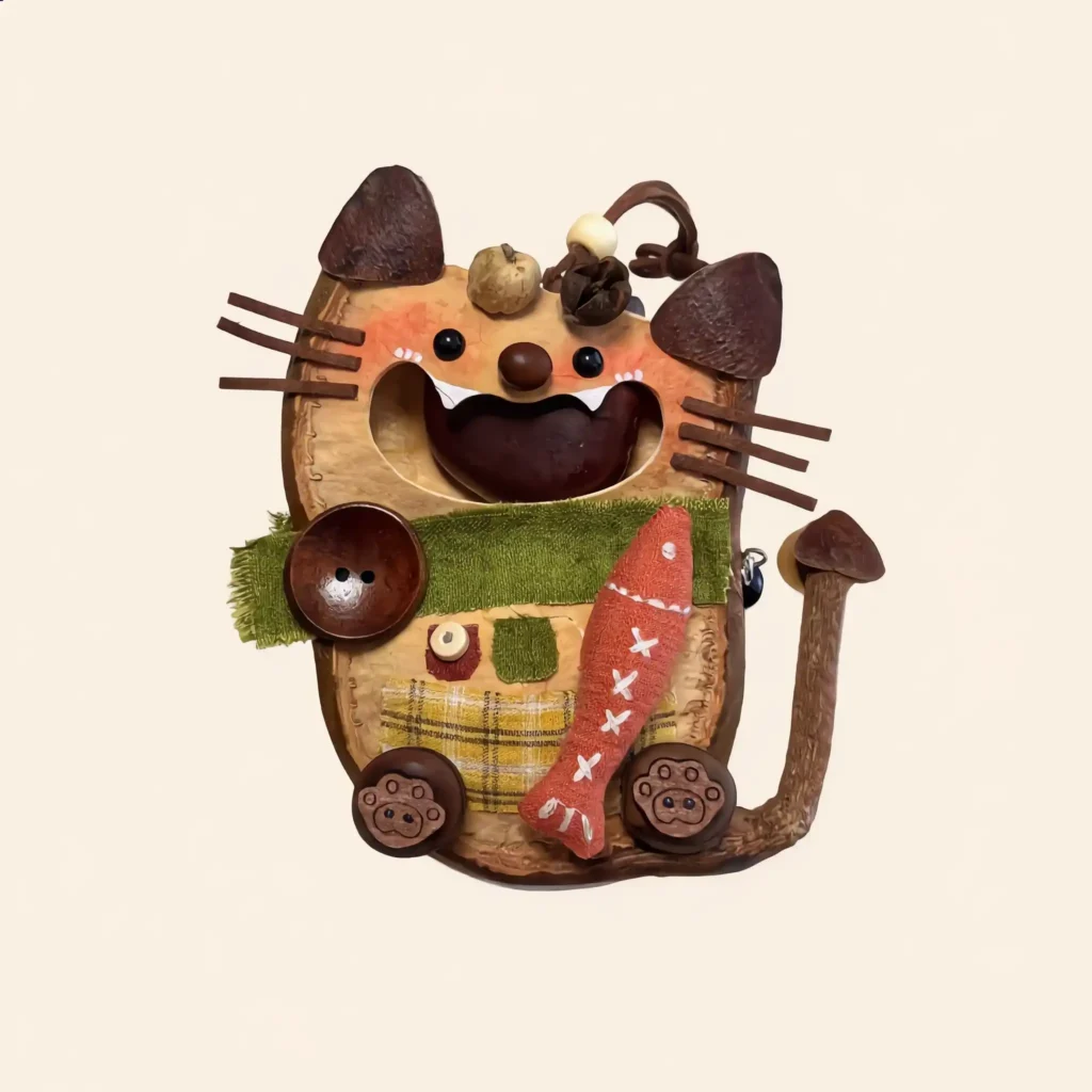 Open-Mouth Pod Doll – Orange Fox detail shot
