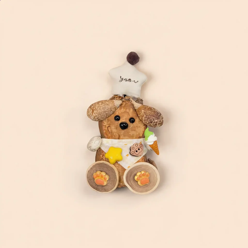 Close-up detail of Brown Dog Pod Doll showing texture and stitching.