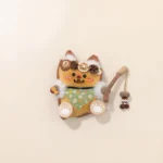 Close-up detail shot of Open-Mouth Pod Doll – Pumpkin Face (finished doll)