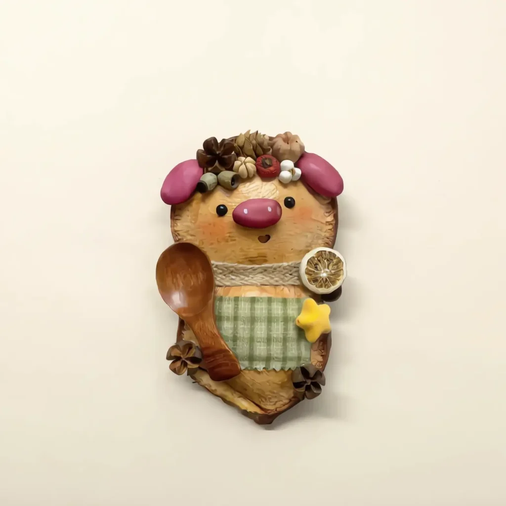 Close-up Finished Pod Doll – Pink-Nosed Forest Friend