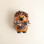 Close-up of Pod Doll floral crown dog