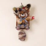 Detail view of the Floral Bear's head and floral headpiece