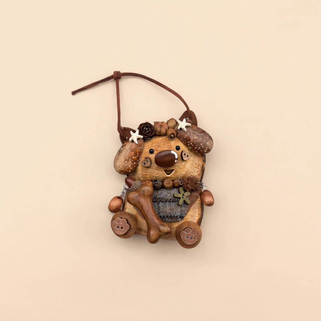 Detail view of Finished Pod Doll - Brown Bear