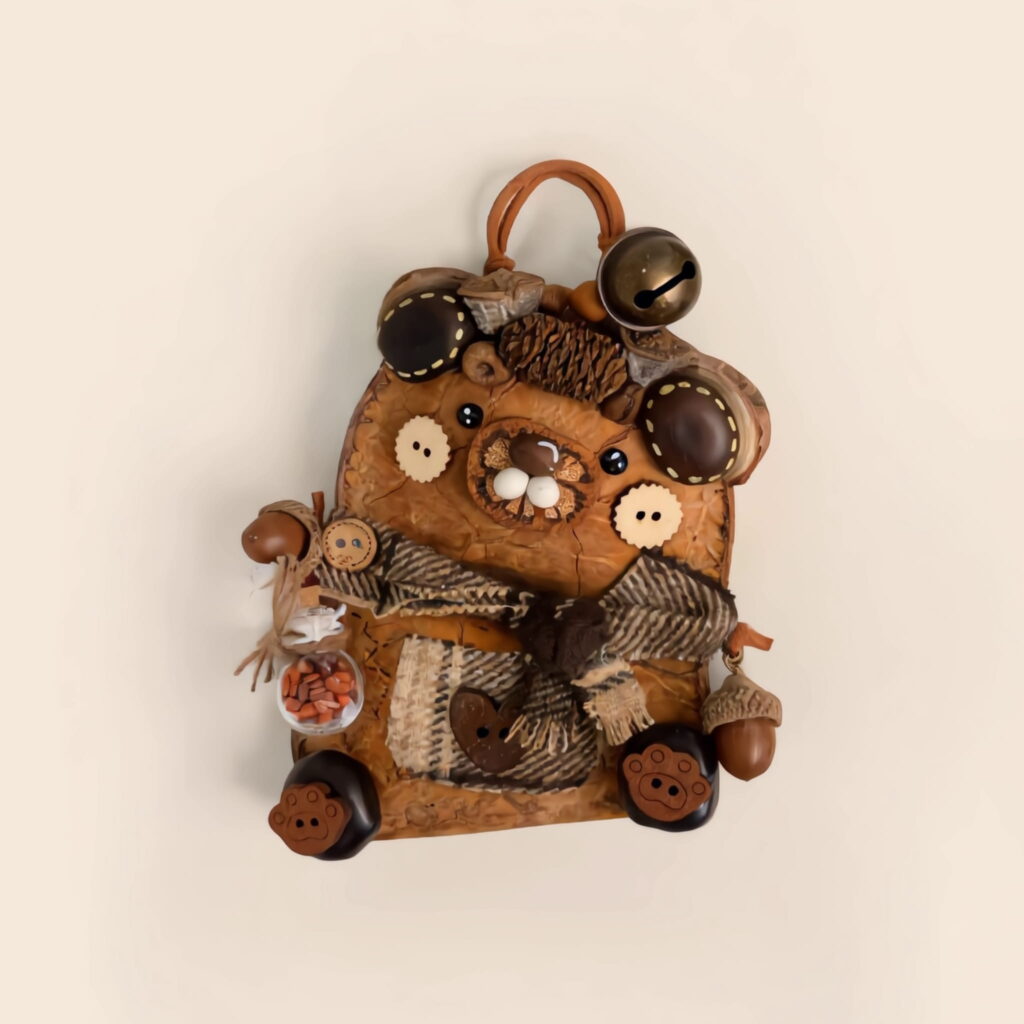 Detail view of Open-Mouth Pod Doll – Bear