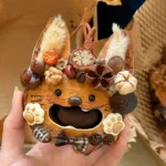 Open-Mouth Pod Doll – Whisker Bloom Cat handmade seed pod doll