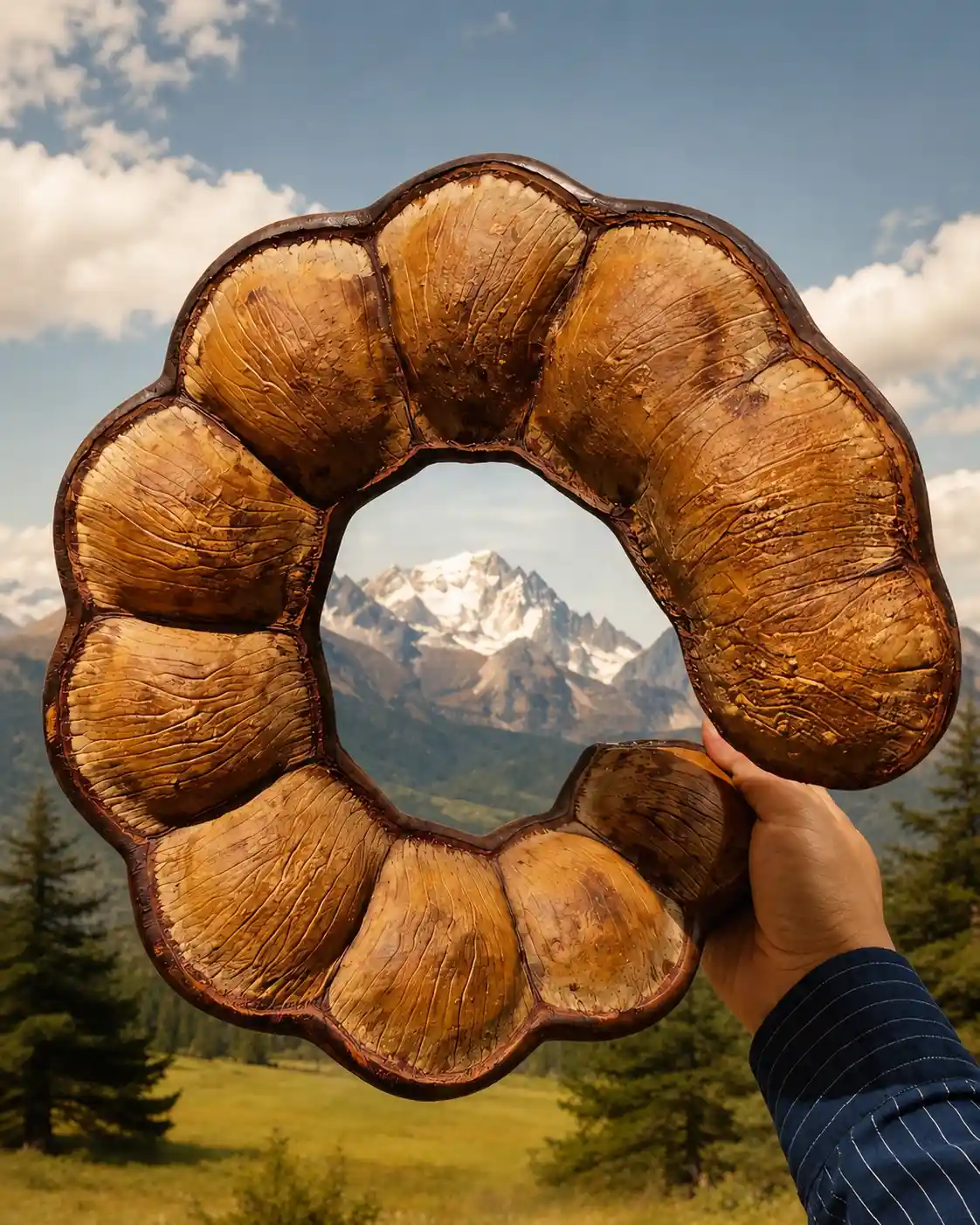 Natural seed pod shell used as a handmade collectible material