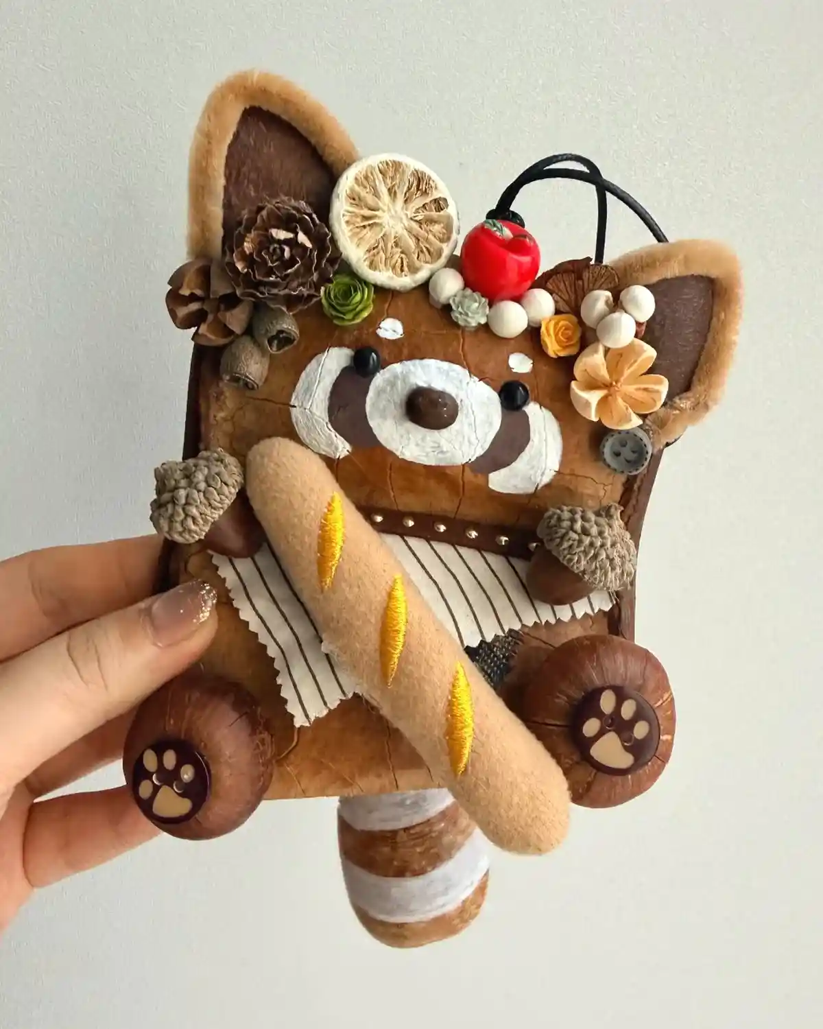 Finished handmade Poddoll gift with natural seed pod details